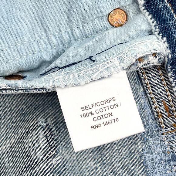 RE/DONE NWT Levi’s Patchwork Straight Crop Jeans Women’s Size 31 Reconstructed - Picture 3 of 5